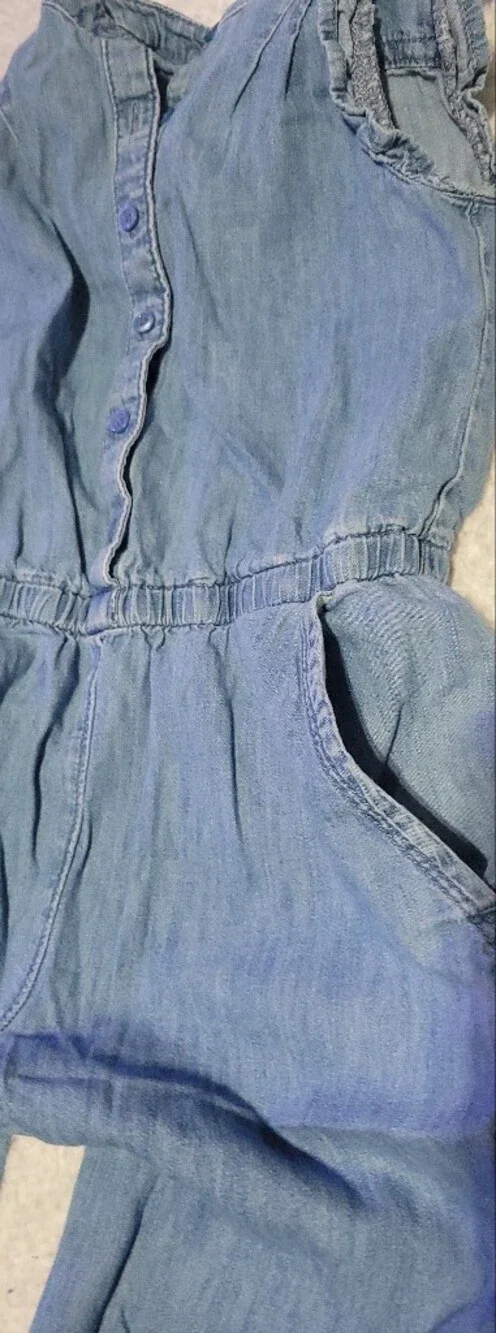 GAP Light Blue Denim-Style Girls' One-Piece Jumpsuit